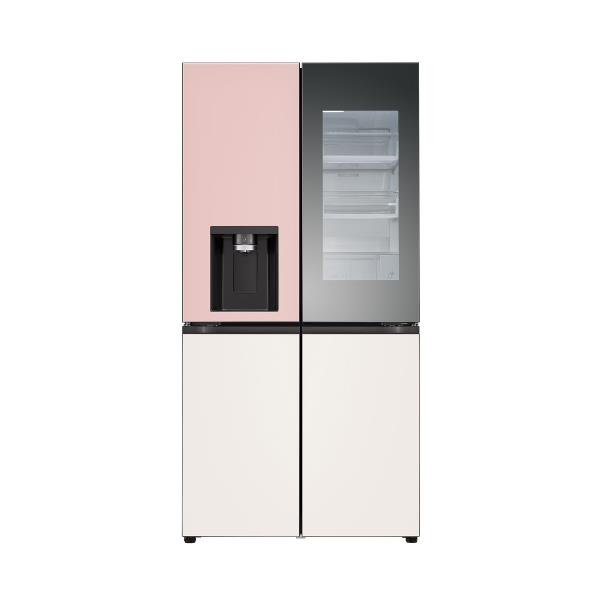 디오스 오브제컬렉션 노크온 얼음정수기냉장고 820L 핑크 / 베이지